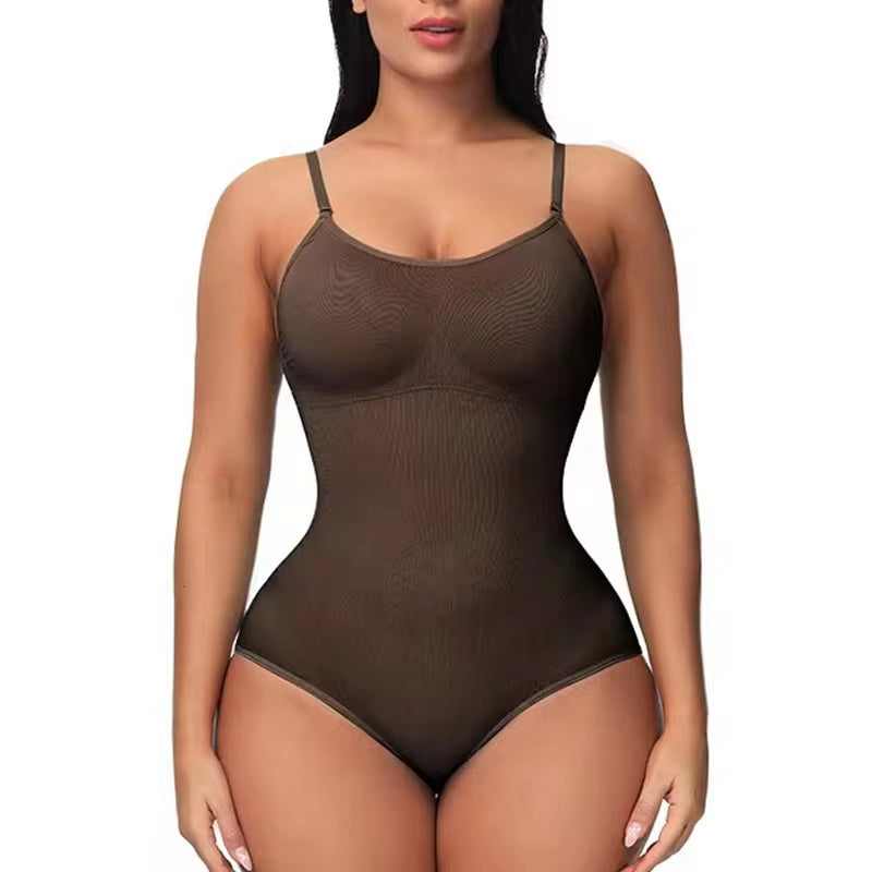 Ultimate V Neck Spaghetti Strap Bodysuit - Compression Shapewear for a Smooth, Slimming Silhouette!