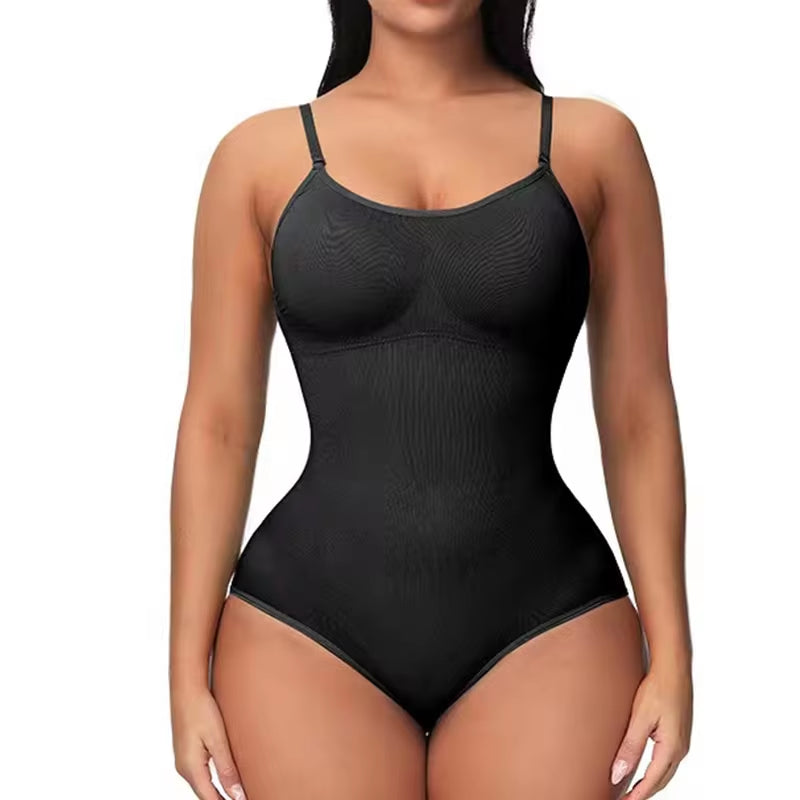 Ultimate V Neck Spaghetti Strap Bodysuit - Compression Shapewear for a Smooth, Slimming Silhouette!