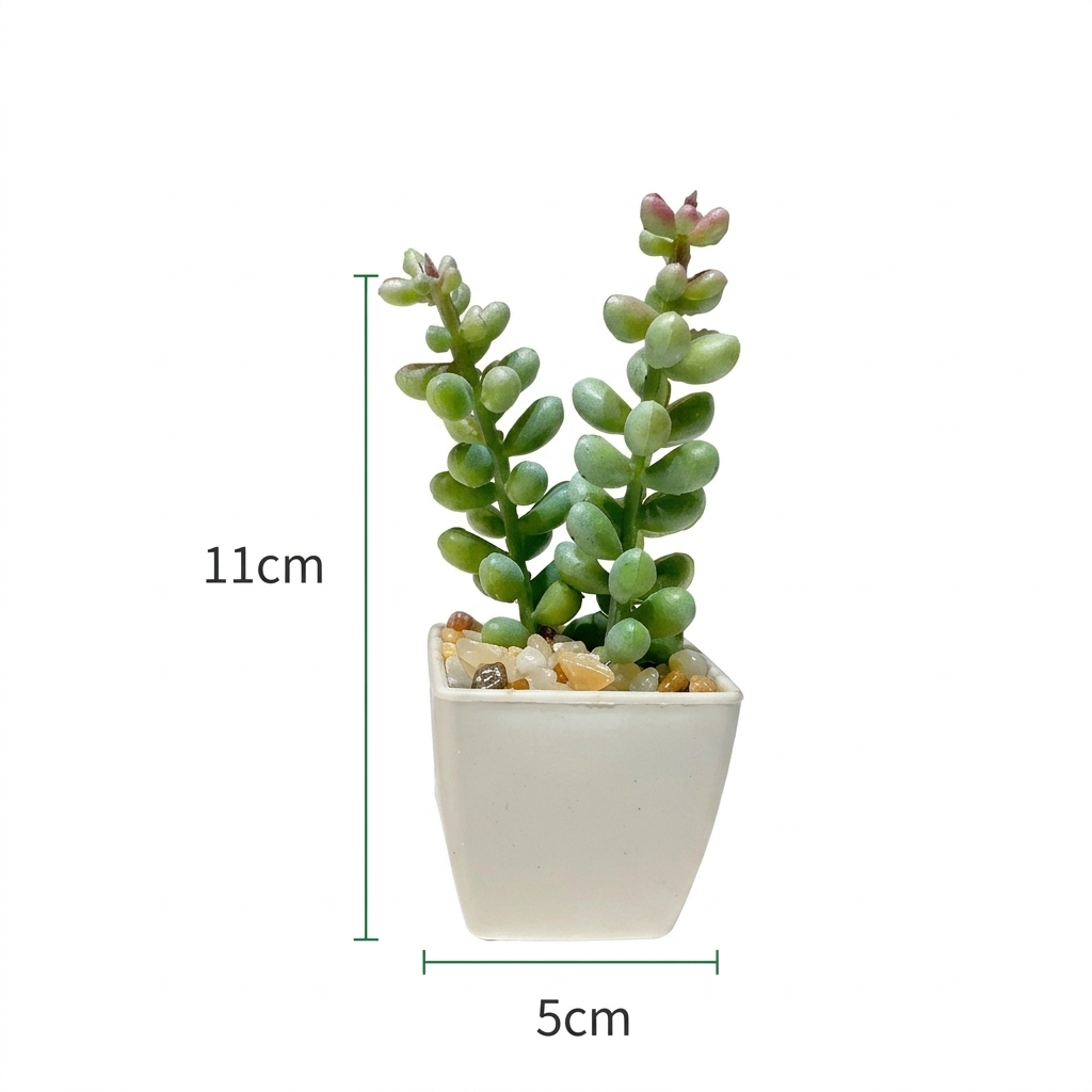 Dale un Toque Verde a tu Espacio: Mini Cactus Artificial en Maceta Minimalista | Decoración de Interiores sin Mantenimiento | Perfecta para escritorios