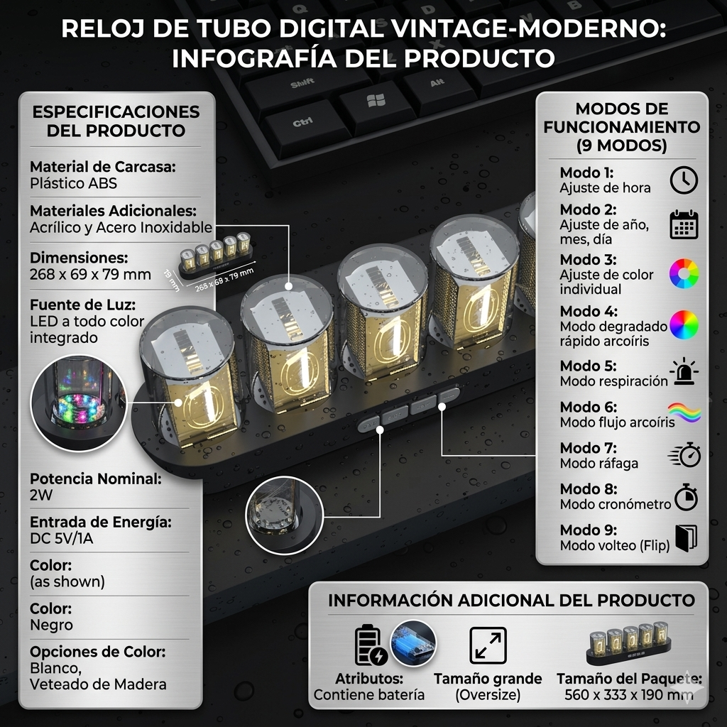 Relog digital decorativo RGB