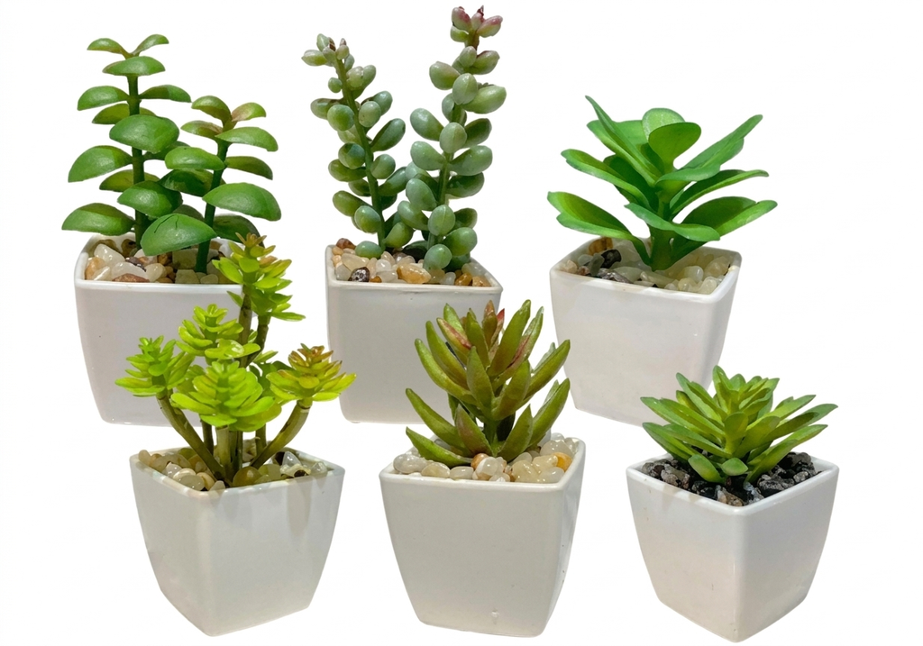 Dale un Toque Verde a tu Espacio: Mini Cactus Artificial en Maceta Minimalista | Decoración de Interiores sin Mantenimiento | Perfecta para escritorios